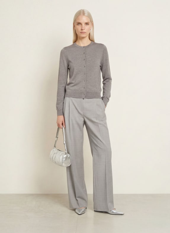 darling harbour Strickjacke aus Merinowolle STONE MELANGE