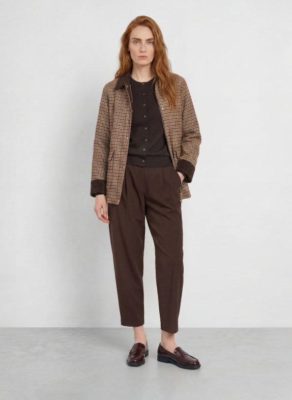 darling harbour Strickjacke aus Merinowolle DARK CHOCOLATE