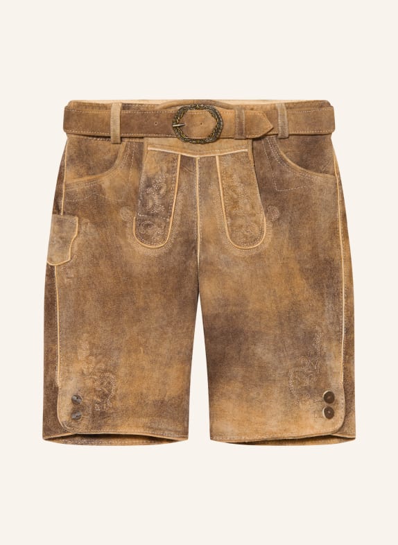 Spieth & Wensky Trachten-Lederhose PUMUCKEL BRAUN / TAUPE
