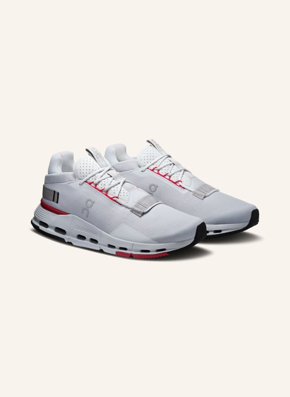 On CLOUDNOVA 2 Sneakers LIGHT GRAY / RED