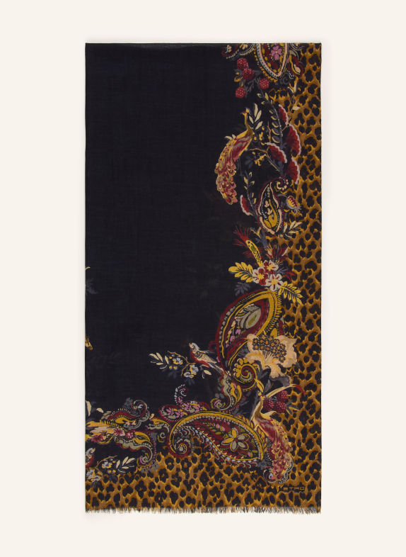 ETRO Schal SCHWARZ / BRAUN / DUNKELROT