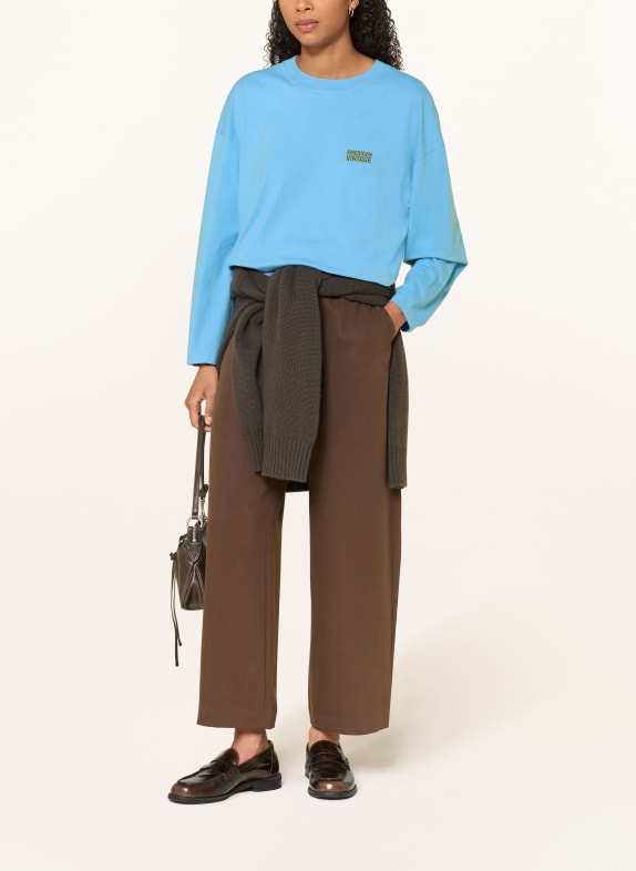 American Vintage Longsleeve GIXY LICHTBLAUW / OLIJF
