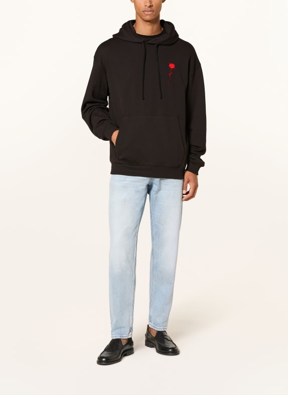 HUGO Hoodie DIFLOWHOOD ZWART