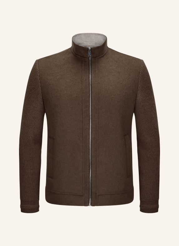 MILESTONE MSKENNEDY Jacket in a mix of materials DARK BROWN