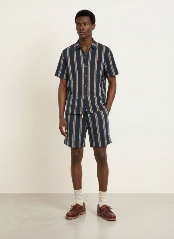 BLKVIS Short-sleeve shirt, Comfort Fit DARK BLUE / BEIGE / WHITE