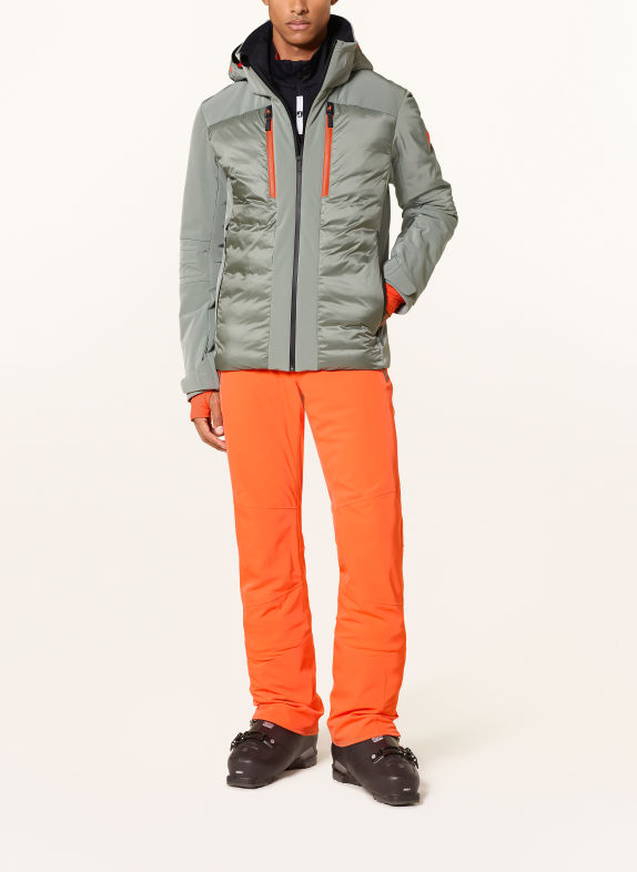 toni sailer Veste de ski KARL VERT / ORANGE FLUO / NOIR