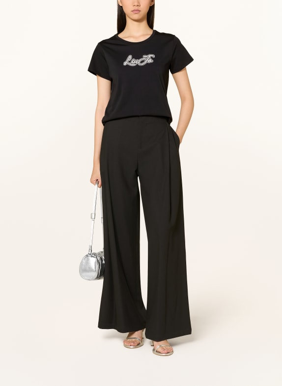 LIU JO T-shirt met sierstenen ZWART / WIT