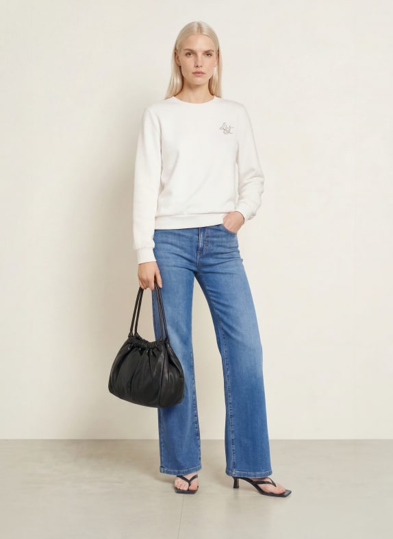 LIU JO Sweatshirt met sierstenen WIT