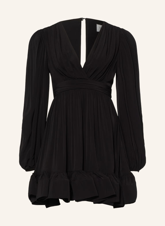MALINA JADIE cocktail dress with ruffles BLACK