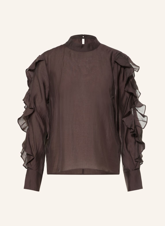 CPH MUSE CMMOLLY-blouseshirt met volants MARRON FONCÉ