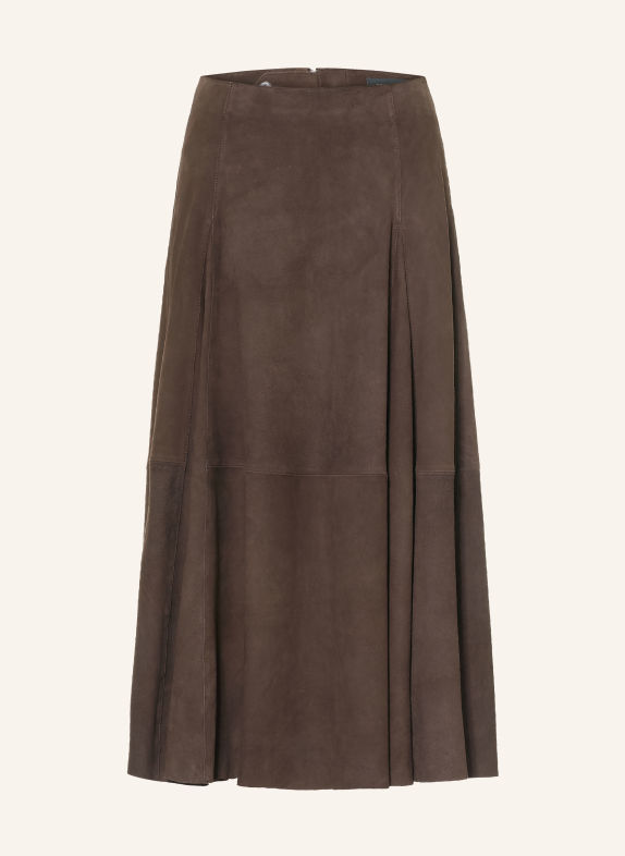 CPH MUSE Leather Skirt CMSKILAR DARK BROWN