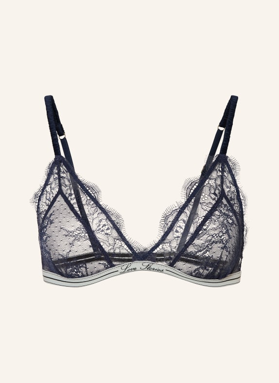 LOVE Stories Sutien triunghiular LOVE LACE ALBASTRU ÎNCHIS / ALB / NEGRU