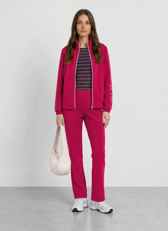 JOY sportswear LIZZY Zip-up sweatshirt with Braided Trim FUCHSIA