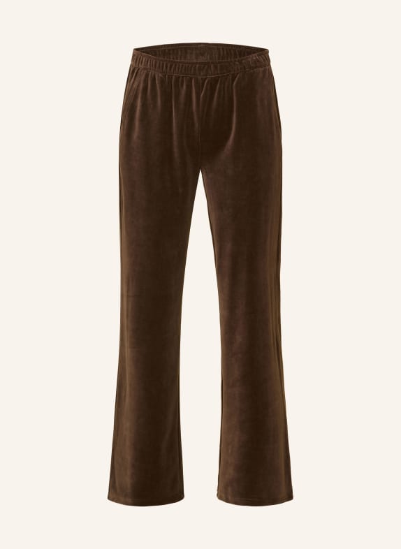 darling harbour Pantalon loungewear en velours CHOCOLATE