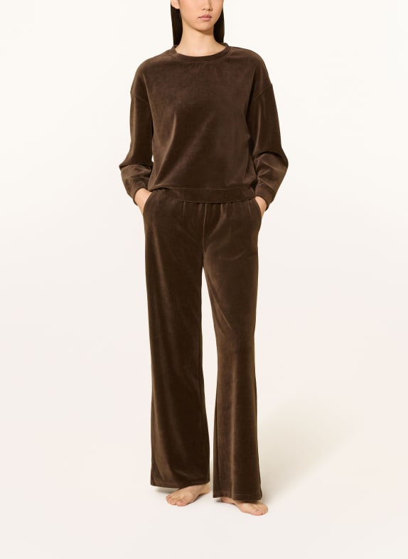 darling harbour Loungebroek van velours CHOCOLATE