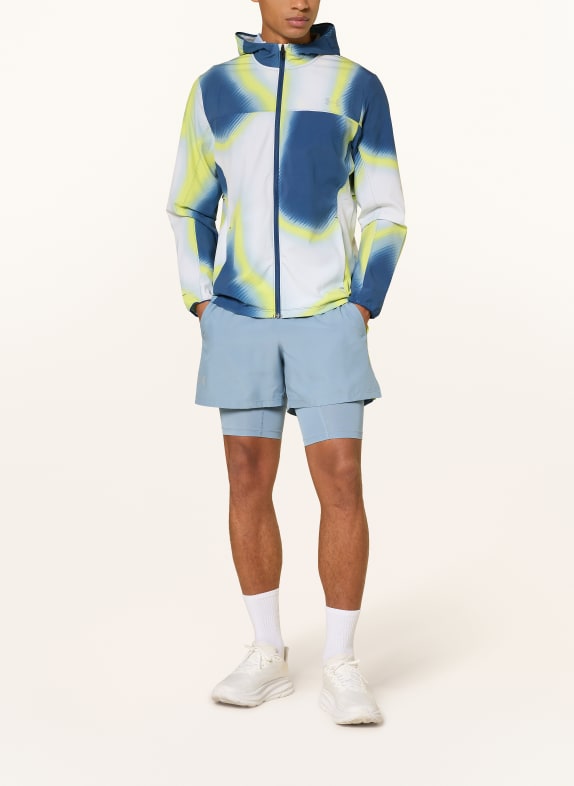 UNDER ARMOUR 2-in-1 hardloopshort UA LAUNCH LICHTBLAUW / NEONGEEL