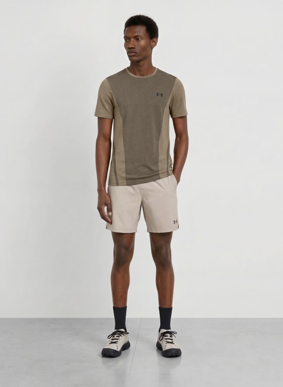 UNDER ARMOUR Trainingsshirt UA VANISH SEAMLESS KAKI / ZWART