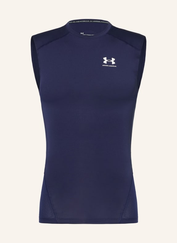 UNDER ARMOUR Funktionstop UA HEATGEAR® COMPRESSION DUNKELBLAU / WEISS