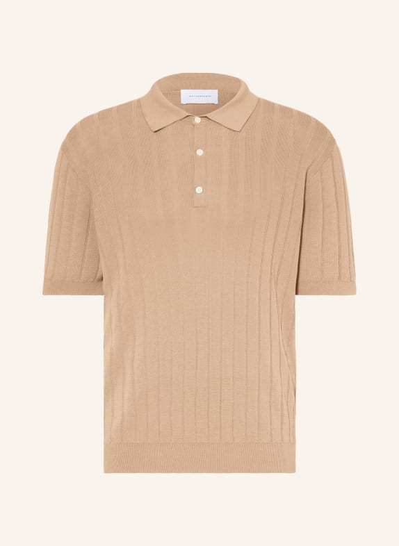 BALDESSARINI Strikket poloshirt MATIA BEIGE