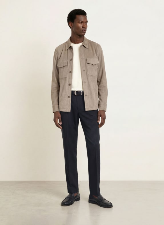 CINQUE Overshirt CIMULTI i læderlook TAUPE