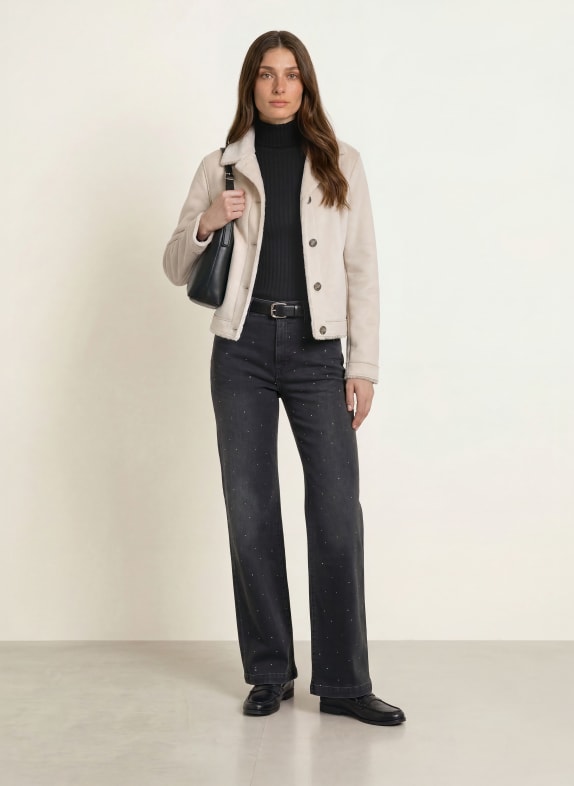 MARC CAIN Wide Leg Jeans WIGAN mit Nieten 900 black new