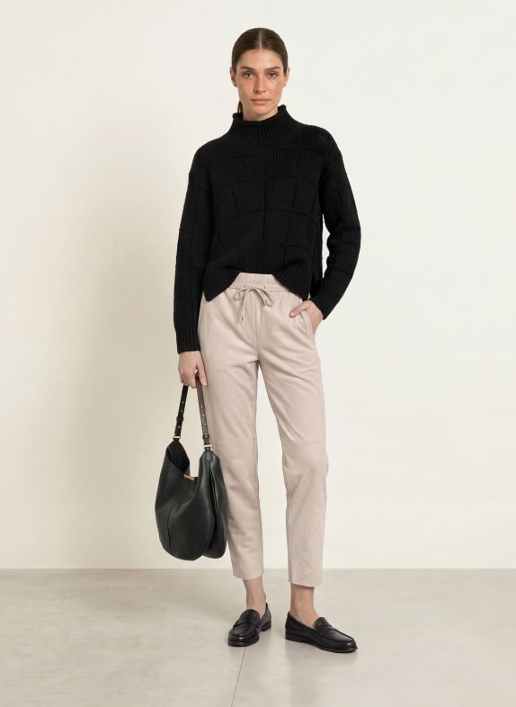 MARC CAIN 7/8 broek RANCHI in leerlook 646 warm stone