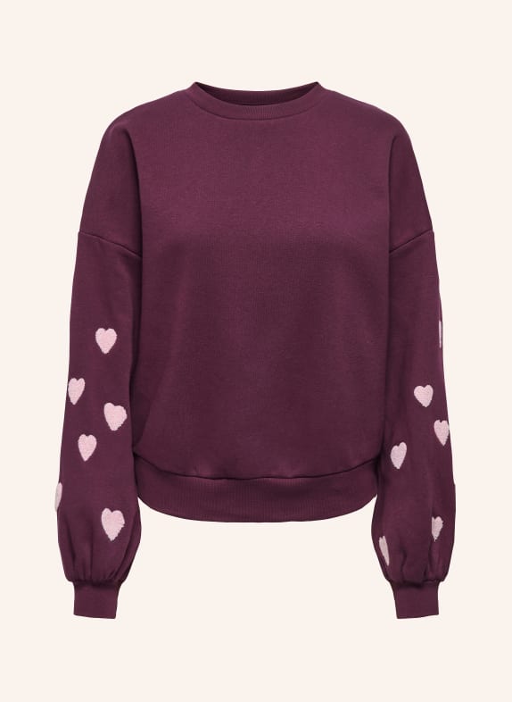 ONLY Sweatshirt DARK PURPLE / LIGHT PINK