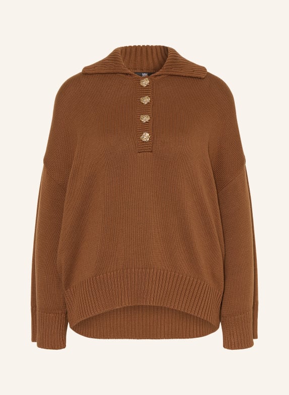 RIANI Sweater with 3/4-length sleeves BROWN / GOLD
