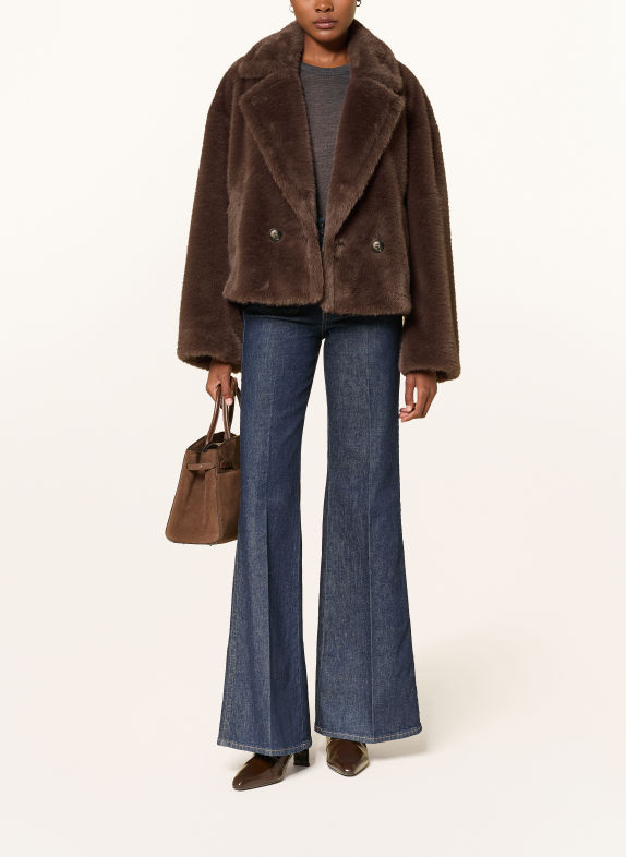 MARC CAIN Jacka i fuskpäls 697 seal brown
