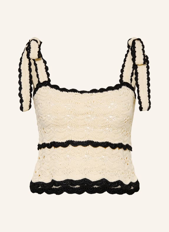 ZIMMERMANN Hæklet top ASTER CREME / SORT