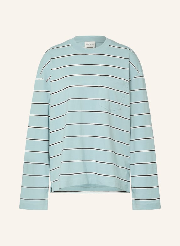 CLOSED Long-sleeve shirt TURQUOISE / WHITE / BLACK
