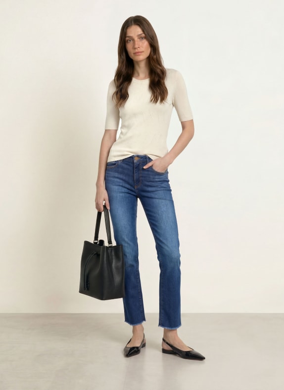 MARC CAIN Gebreid shirt met glittergaren 126 lamb`s wool