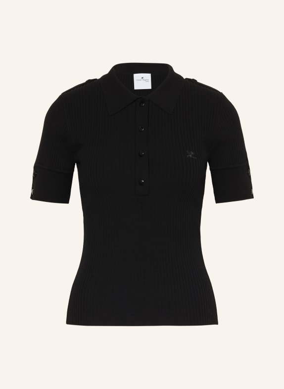 Courrèges Knit polo shirt BLACK