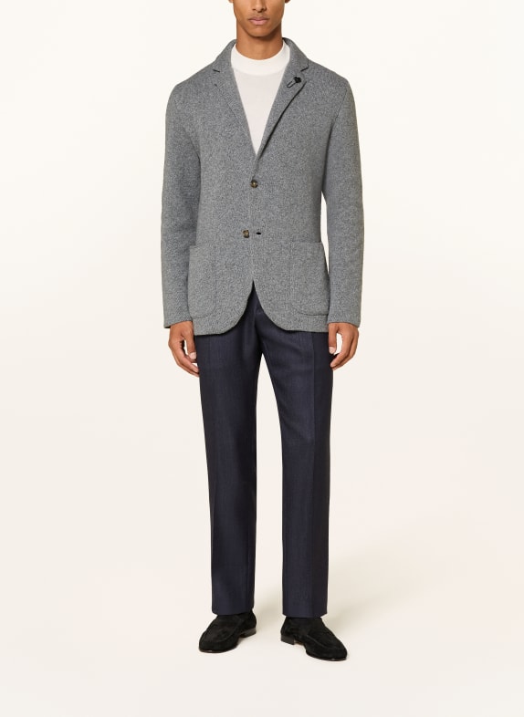 LARDINI Gebreid colbert, extra slim fit GRIJS