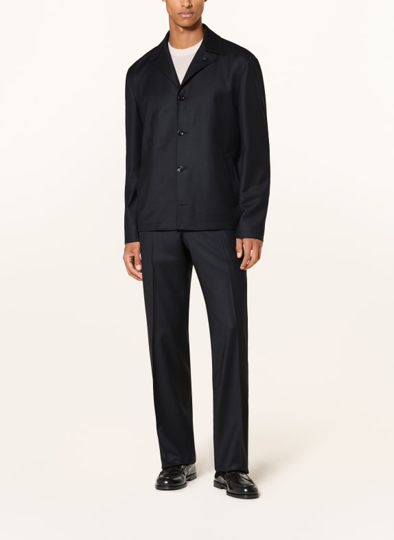 LARDINI Overjacket van flanel DONKERBLAUW