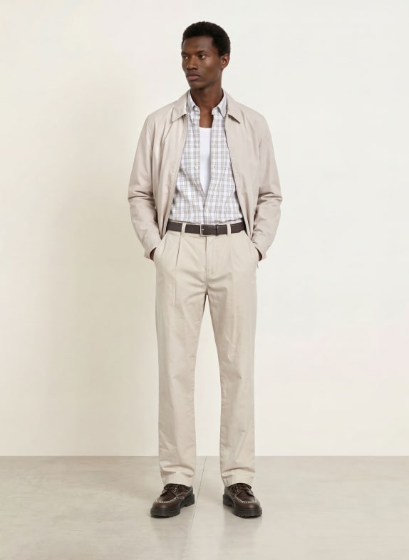 BOSS Overhemd RICOPLUS Regular Fit WIT / BEIGE / GRIJS
