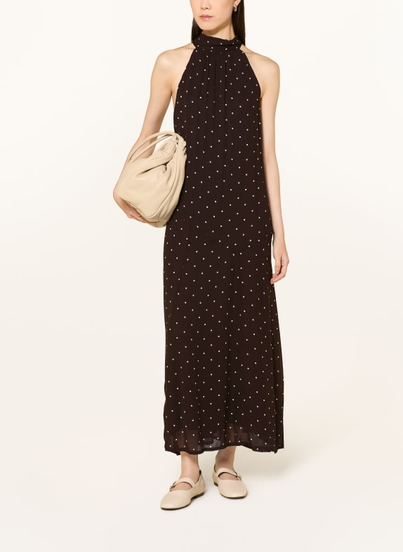 Part Two Tie-neck dress DORTHEMIEPW DARK BROWN / CREAM