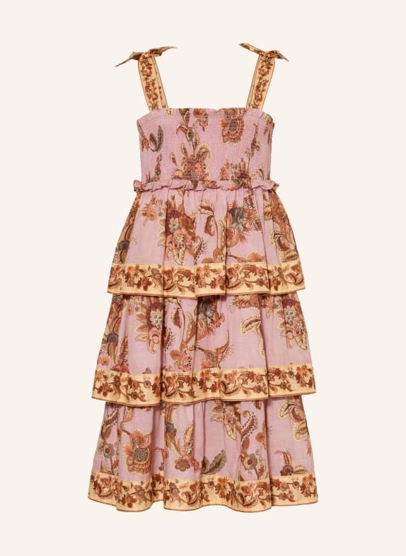 ZIMMERMANN Rochie ASTER ROZ DESCHIS / ROZ / BEJ