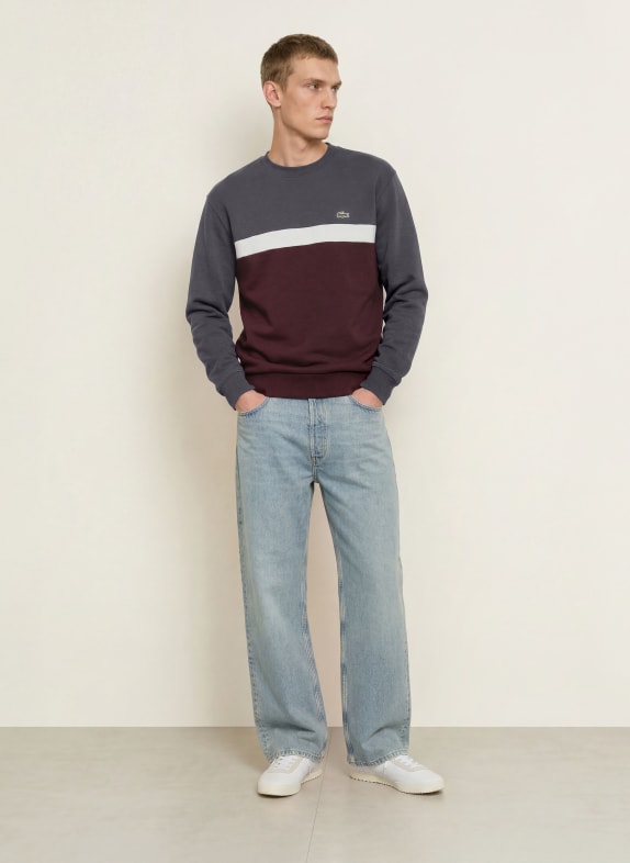 LACOSTE Sweatshirt DONKERROOD / DONKERGRIJS / WIT