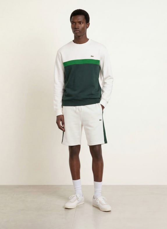 LACOSTE Sweatshorts i regular fit MØRKEGRØN / HVID