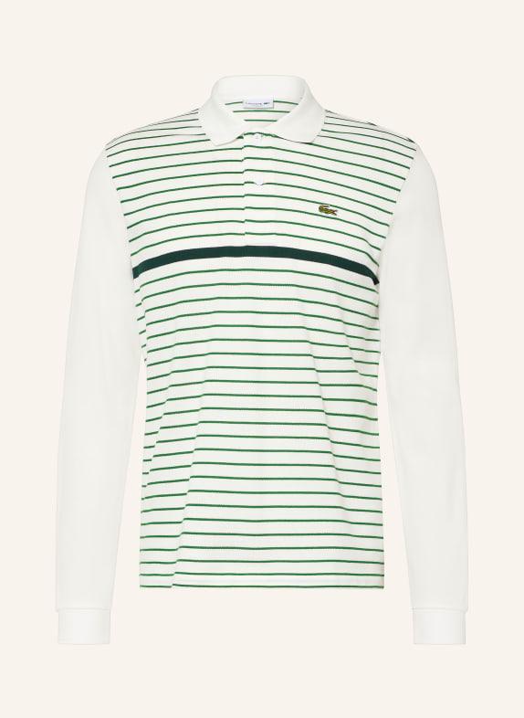 LACOSTE Classic Fit Piqué polo shirt WHITE / GREEN