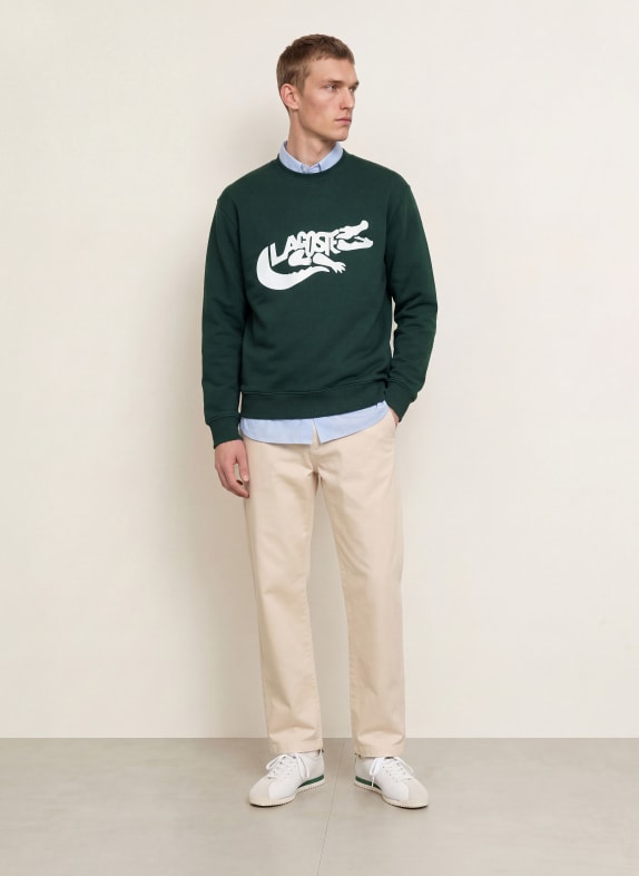 LACOSTE Sweatshirt DONKERGROEN / WIT