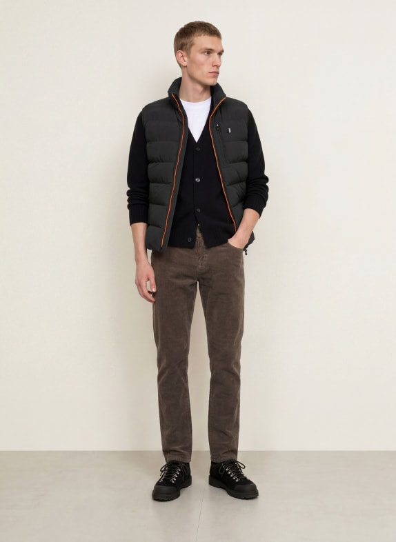 WELLENSTEYN Gewatteerd vest BLACKBIRD ZWART / NEONORANJE