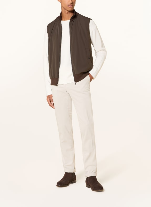 HERNO Bodywarmer van gemengde materialen MARRON FONCÉ