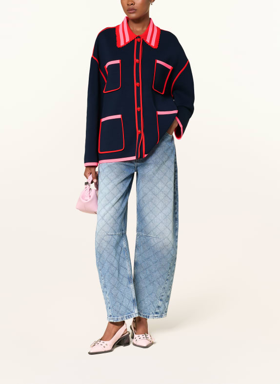 ESSENTIEL ANTWERP Vest KOKORICO DONKERBLAUW / NEONROZE / ROOD