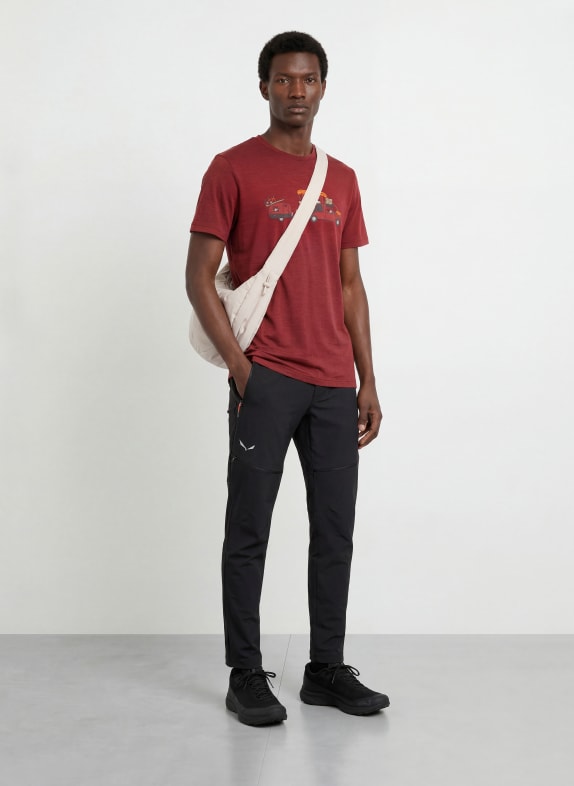 icebreaker T-shirt MERINO 150 TECH LITE DONKERROOD
