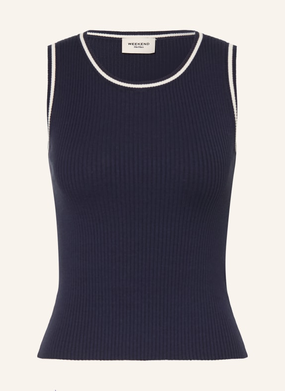 WEEKEND Max Mara TARO Knit Top DARK BLUE / WHITE