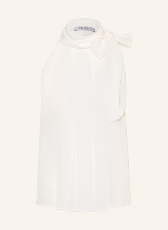 Max Mara FUNE Silk Blouse Top with Bow WHITE