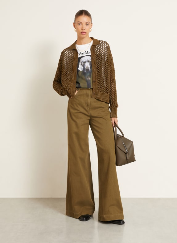 Max Mara Jeansy wide leg ALAMARO 002 khaki green