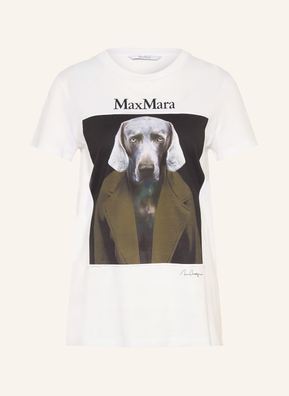 Max Mara CALCA T-shirt WHITE / OLIVE / BLACK